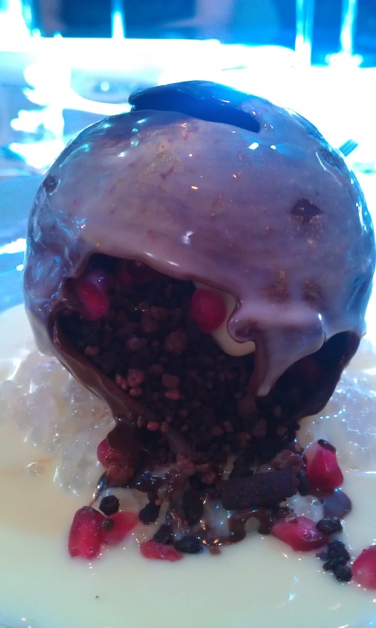 Half-melted chocolate ball
